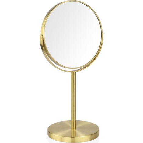 Piede di specchio rotondo in metallo dorato, grande X5, ø17 cm (1/4)
