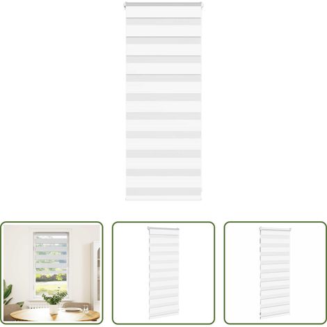 vidaXL Sichtschutz - Doppelrollo Weiß 60x100 cm Stoffbreite 55,9 cm Polyester (1/5)