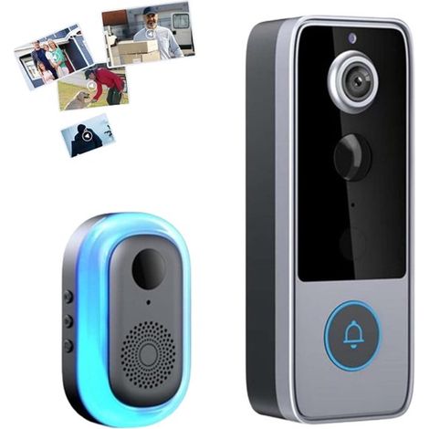 Intelligente WLAN Türklingel und Sicherheitskamera in einem mit Live Ansicht, Zwei Wege Audio, Bewegungsalarmen, automatischen Schnappschüssen un (1/5)