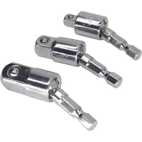 Ensemble de 3 pièces : tournevis pneumatique à joint universel, perceuse rotative, kit d’adaptateur/rallonge de douille antichoc, rallonge de cliquet pour perceuse sans fil, kit d’adaptateur de douill (1/4)