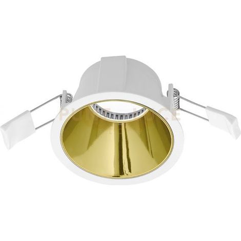 GFA620- FARETTO DA INCASSO BIANCO OPACO E ORO LUCIDO 1 LUCE ATTACCO GU10 D.9CM