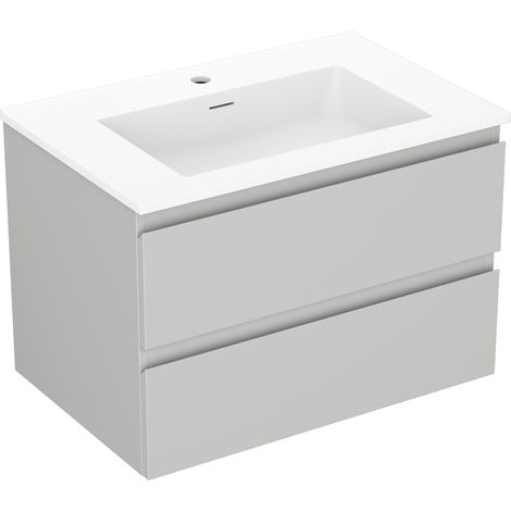 Mexen Orio armario de baño de 70 cm con lavabo Otis, 2 cajones, gris mate/blanco mate - 91A10-07047-2-BFF62-W18M01 (1/5)