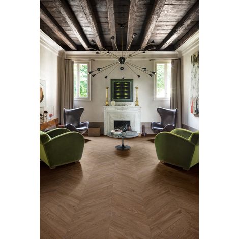 Carrelage Imitation Parquet VERO CHEVRON 11x54 cm Castagno Vero (1/2)
