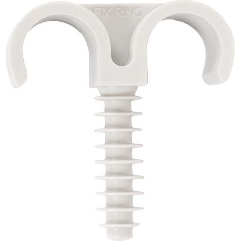 Ing Fixation – Collier de serrage plastique blanc double – Tube Ø 20 mm – Vendu par 100 – Fix-Ring pour cheville en polyamide