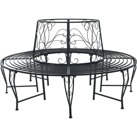 Banco de Árbol 8-Número de plazas Ø 160 x 89 cm Acero Negro