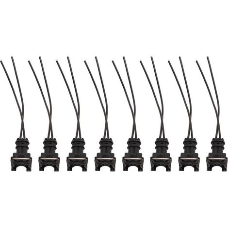 Connecteur d'injecteur carburant EV1-8, 8 pièces, compatible Bosch, fixation par clip et bouchons de câblage inclus (1/5)