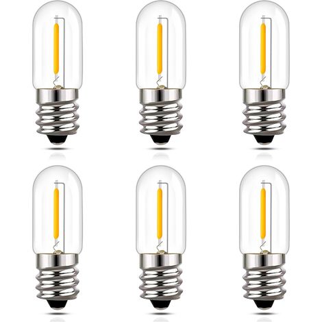 Ampoule E12 LED 1 W T16 Petites ampoules E12 Blanc chaud 2200 K Mini ampoule bougie vintage 1 W remplace 10 watts ampoules, pour lumière de nuit lampes de table Sale 220 V-240 V, 6 pièces (1/5)