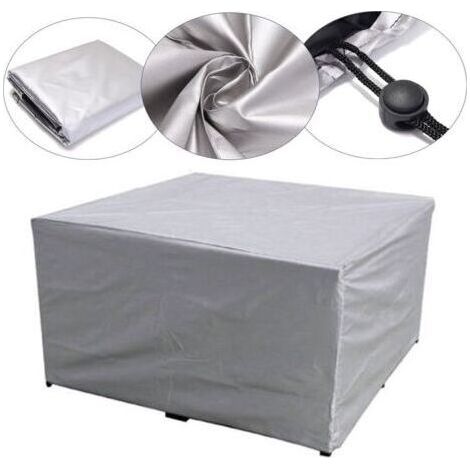 Garden Furniture Covers 115x115x70cm, 210D Oxford Fabric, Waterproof, Windproof, UV-Resistant, Protective Tarpaulin for Outdoor Garden Tables - Silver (1/4)