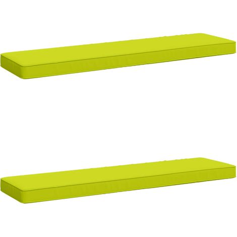 Coussins de banc 2 pièces VUGHT 2 pcs 100 % polyester Vert vif. vidaXL
