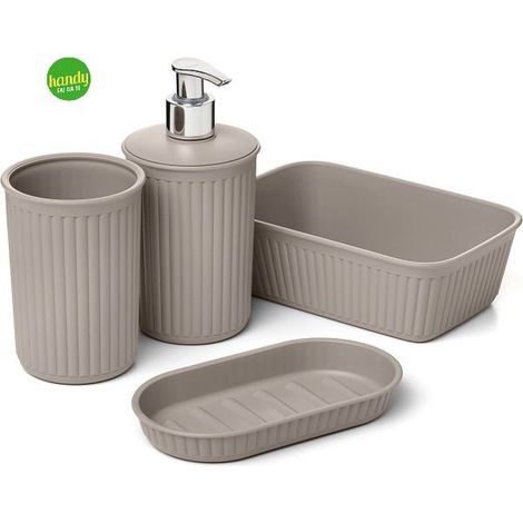 Set da bagno da appoggio Plasticos Tatay serie baobab 4 pz bianco (1/3)
