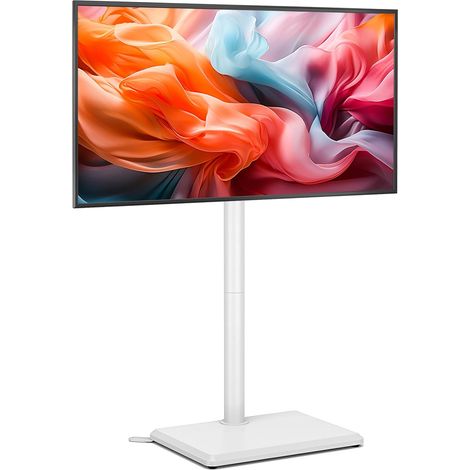 Support TV au Sol pour Téléviseurs de 32 à 60 Pouces, Support TV Haut avec Pieds de Support, Support TVs d'angle Slim, Hauteur Réglable, Pivotant, Max VESA 400x400mm jusqu'à 40kg (1/5)