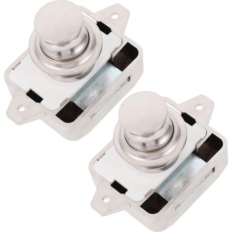 Lot de 2 verrous à bouton, poussoir pour armoire de camping, car (1/5)