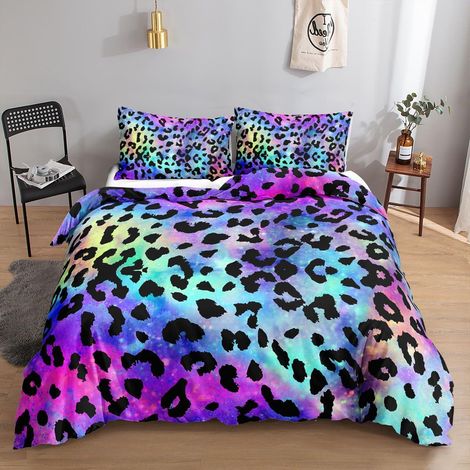 Bettwäsche-Set Leopardenmuster 155x220cm mit 2 Kissenbezügen 80x80cm