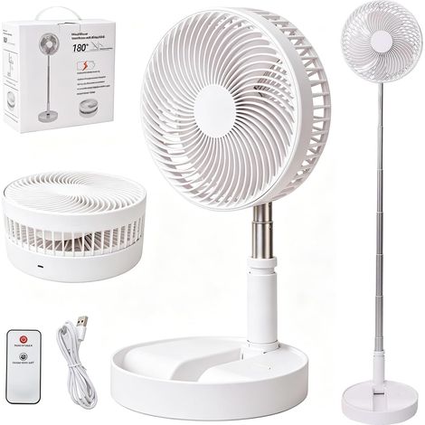 Ventilateur de bureau portable, hauteur réglable de 36 cm à 99 cm, batterie rechargeable de 7200 mAh (1/5)