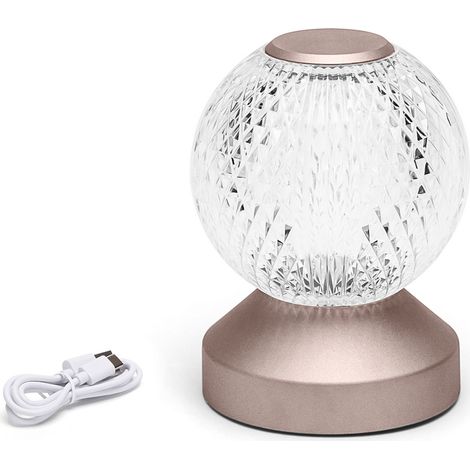 LAMPADA DA TAVOLO SCRIVANIA ABAT JOUR TRASPARENTE 1W DIMMER TOUCH ROTONDA USB (1/5)
