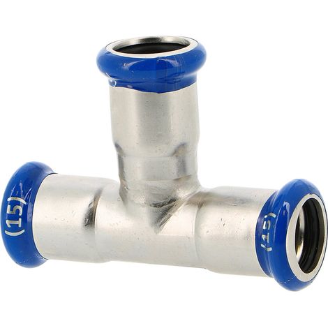 Té égal à sertir SERTIsteel Inox - Empreinte M Ø15 mm