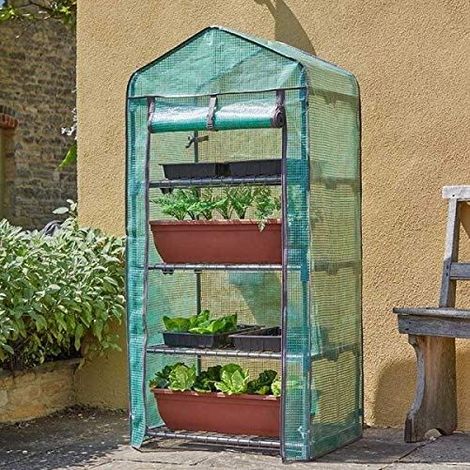 Large Garden Greenhouse Grow House GroZone, Wide Plant Protection, Outdoor Heavy Duty Walk-In Poly tunnel Greenhouse (Classic 4 Tier GroZone) (1/5)