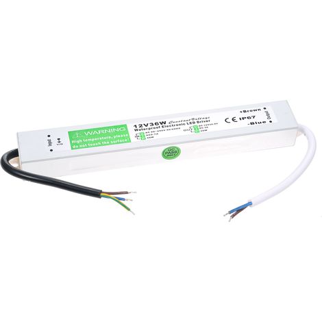 Alimentation LED 12V 36W Toivize Étanche IP67 Transformateur Secteur Protection Court-circuit Surcharge pour Extérieur (1/4)