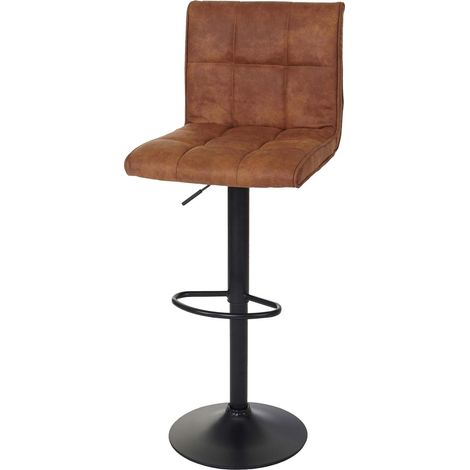 Sgabello lounge regolabile lounge elegante HHG-345 tessuto effetto scamosciato marrone chiaro