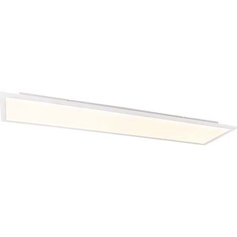 QAZQA Moderno Plafón moderno de acero 120 cm con LED regulable en 4 pasos - Liv Plástico /Acero Rectangular Incluye LED Max. 1 x 36 Watt
