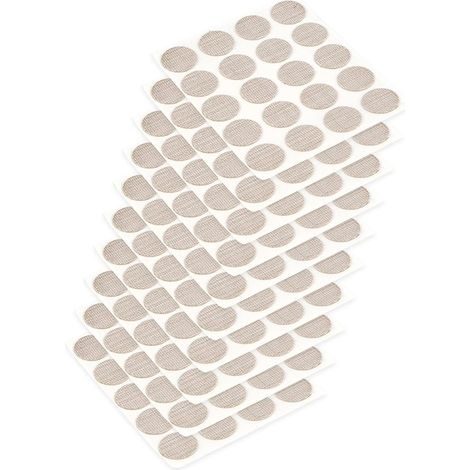Caches-vis adhésifs - Lot de 200 - PVC effet textile beige - Dissimule trous et rayures - Pour meubles et bois - Diamètre 13 mm (1/5)