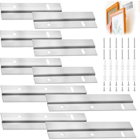 5 Paire Rail Fixation en Z, 10,2cm/15,3cm Barre de Fixation en Z (1/5)