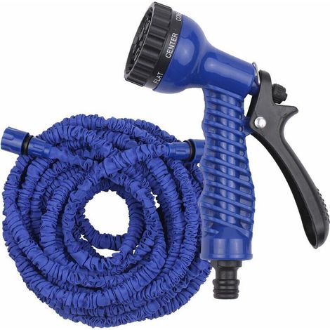 Ensemble de pistolet à eau haute pression tuyau télescopique haute pression pour lavage de voiture bleu 100FT-30m (1/5)