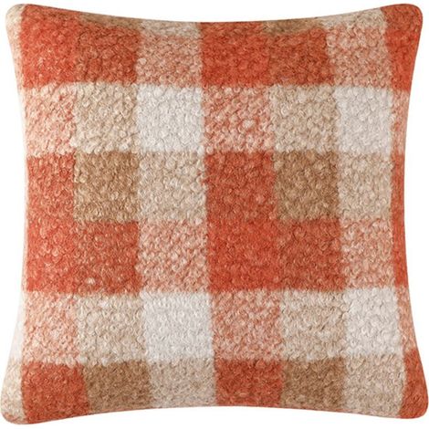 Housse de coussin carrée en laine artificielle douce et moelleuse, pour canapé, salon ou chambre (45 x 45 cm). (1/5)