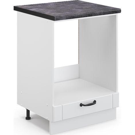 Meuble pour four Fame-Line, Blanc campagne, 60 cm , PT Anthracite, Vicco