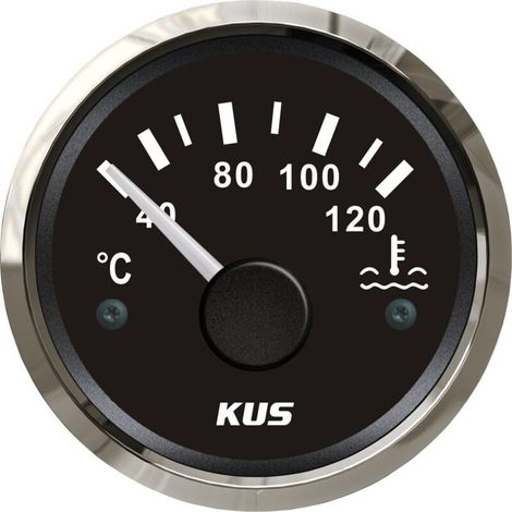 Wasserdichtes Wassertemperaturmessgerät 40–120 °C mit Hintergrundbeleuchtung 12 V/24 V 52 mm (1/5)