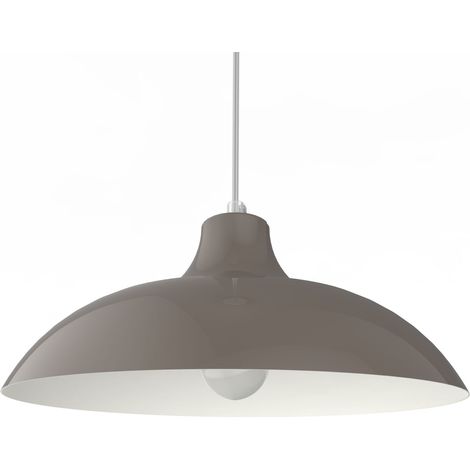 LUMICOM PARIGINA Sospensione, 1X E27, max 42W, metallo, grigio tortora/bianco, D.40cm (1/4)