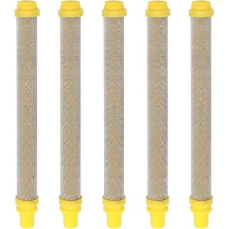 5 Pieces 100 Mesh Filter de Pistolet de Pulvérisation sans Air Miles en Acier Inoxydable Airless Pistole Filtre pour Wagner Airless Paint Spray Gun,100mm (Jaune) (1/5)