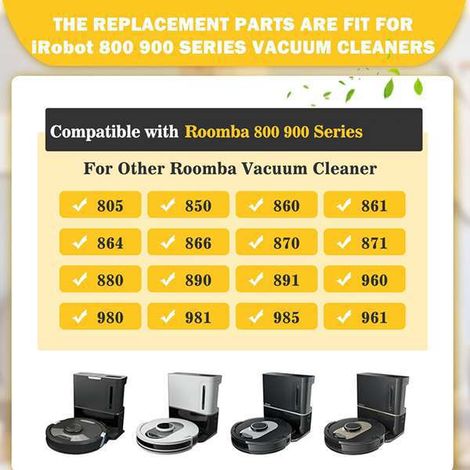 Un jeu de couleurs : voir photo. Matière : plastique. Compatible avec les iRobot Roomba 960, 980 et 805. (1/5)