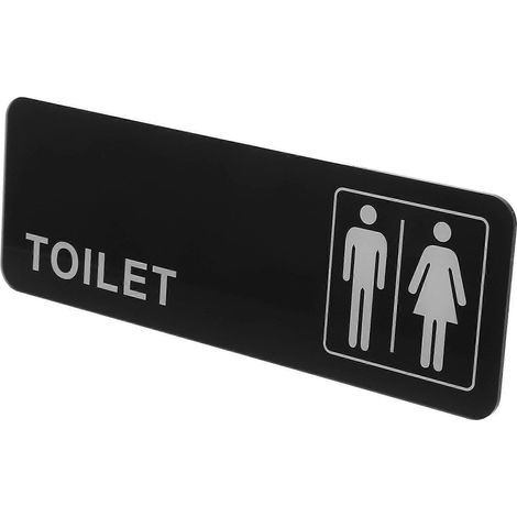 Lot de 5 panneaux de signalisation en plastique pour toilettes et panneaux décoratifs pour salle de bain (1/5)