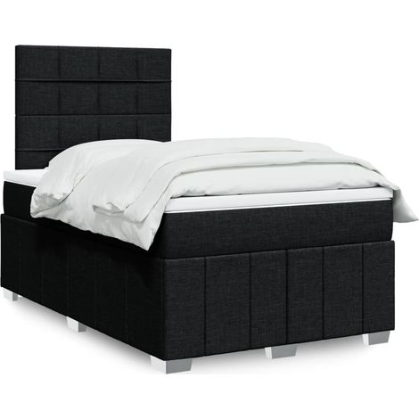 Boxspringbett mit Matratze Schwarz 120x200 cm Stoff