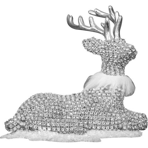 Dekoration MagicHome Weihnachten, Rentier sitzend, 19x17 cm