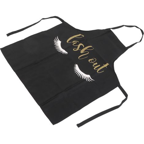 Tablier artiste cils, doux respirant lavable, motif cils, cuisine salon de beauté, noir (1/5)
