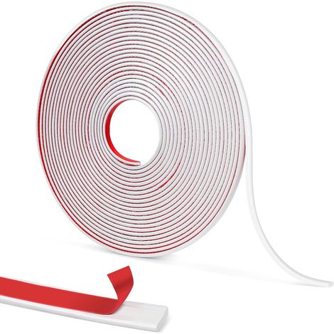 Moulure Murale Autocollante, Blanc Brillant, 10 m Auto-adhésive, Baguette de Finition Carrelage Flexible, Pour Sols, Plafonds (1/5)