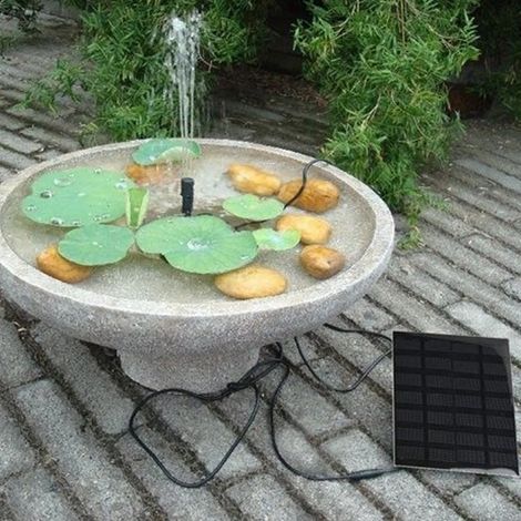 Pompe solaire de 1,2 W pour fontaine à eau avec 6 buses, kit de pompe solaire pour bassin, abreuvoir à oiseaux, petit bassin de jardin. (1/5)