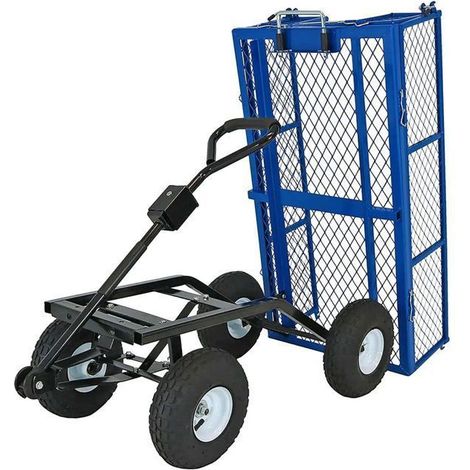 Carrello da giardino - Divit GW4 - Inclinabile - Capacità 180 kg - Asse anteriore direttivo