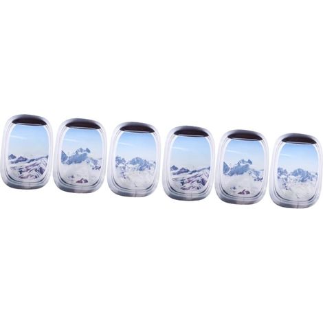 6pièces Autocollants Mural Avion Paysage Stickers Amovibles Pour Fenêtres Et Chambres Décoration Élégante Et Personnalisable (1/5)