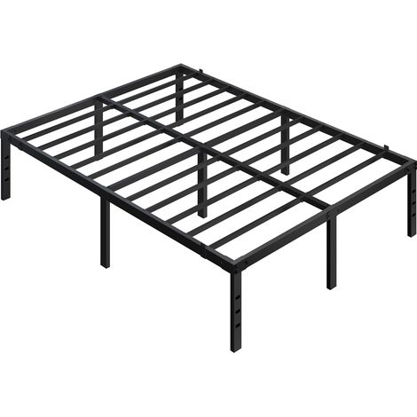 Yaheetech – Lit double 160x200 cm avec sommier en métal – Hauteur 36 cm – Rangement sous le lit – Charge maximale 363 kg – Assemblage simple