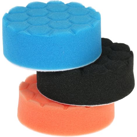 Kit 4 tampons polissage mousse pour voiture 80/125/150/180mm – Pour polisseuse et lustreuse (1/5)