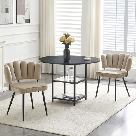 Esstisch Set mit 2 Stühlen rund 107 cm mit Ablage OKMYHOME (1/5)