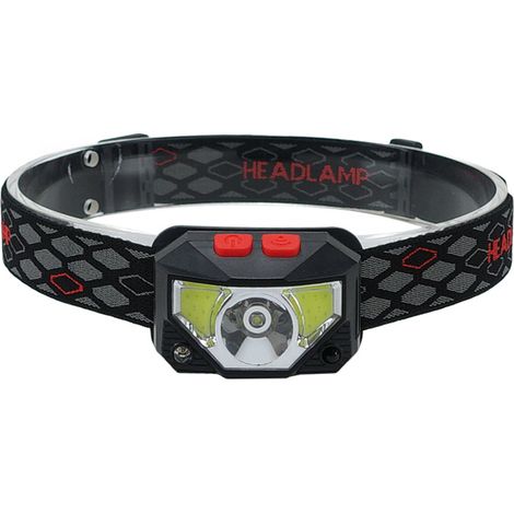 Lampe frontale LED rechargeable, 800 lumens, lumière rouge et blanche, lot de 2 lampes frontales étanches avec détecteur de mouvement, idéale pour le camping, la pêche, le vélo et la course à pied. (1/5)