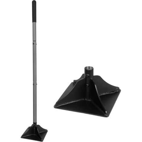 Tamper de jardin en acier avec poignée de 121,9 cm, 20,3 x 20,3 cm avec poignée en caoutchouc, outil robuste pour niveler le gravier, le sol, l'asphalte, le sable, l'installation de pavés et (1/5)