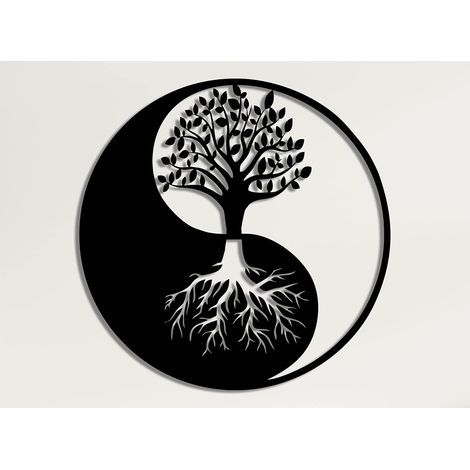 Décoration murale en métal - Arbre de vie - Décoration murale Yin Yang en métal (1/4)