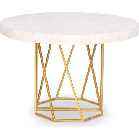 Table Ronde Extensible Effet marbre (1/2)