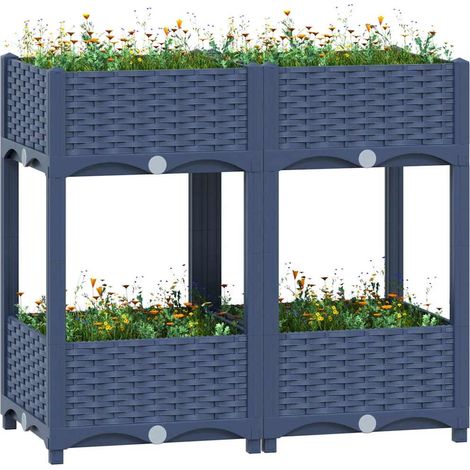 vidaXL Fioriera Rialzata 80x40x71 cm in Polipropilene