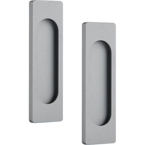 Lot de 2 poignées de porte coulissante ovales autocollantes en alliage d'aluminium - Poignée affleurante sans perforateur pour portes coulissantes